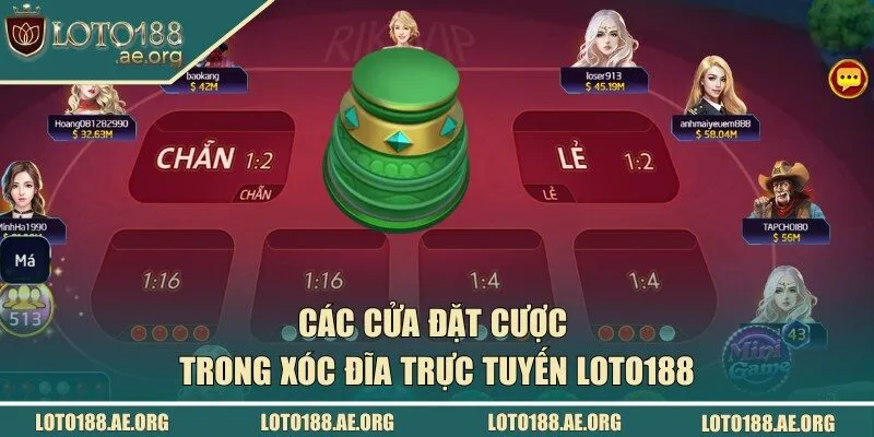 Các cửa đặt cược trong xóc đĩa LOTO188